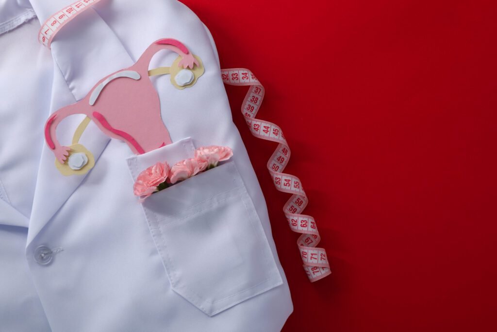 Modello dell'utero e delle ovaie, simbolo della salute riproduttiva femminile